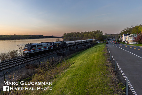 Amtrak 64 (Maple Leaf) and 68 (Adirondack), AMTK 700 100, Castleton-On-Hudson, New York