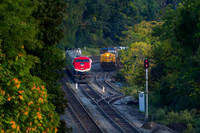 Amtrak 244 Meets BNSF OCS, Oscawana, Croton-On-Hudson, New York