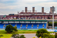 BNSF OCS, Hell Gate Bridge with Amtrak Acela, New York, New York