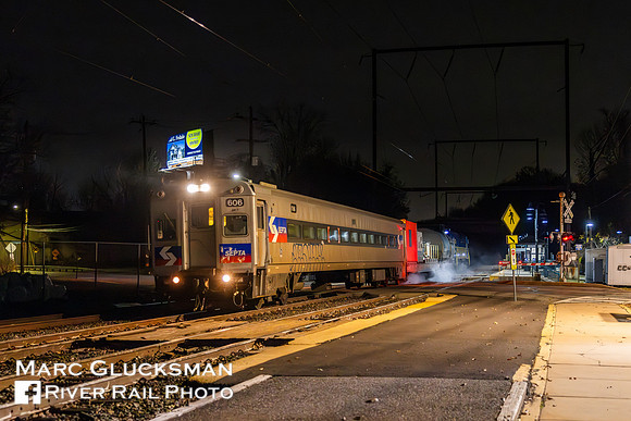 SEPTA Wash Train SPAX 606, Woodbourne, Pennsylvania
