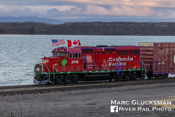 CP Holiday Train, CP 2246, Lake Champlain, Moriah, New York
