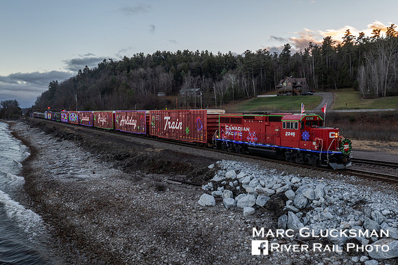 CP Holiday Train, CP 2246, Lake Champlain, Moriah, New York