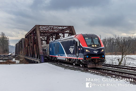 Amtrak ALC-42 Qual Train, AMTK 370 374, Stockport, New York