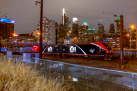 Amtrak KP 711 (AMTK 726 732 377 378) meets Amtrak 137 (AMTK 620) in Philadelphia, Pennsylvania