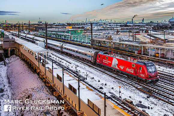 Amtrak Train 153 AMTK 606 (Coca Cola Wrap), Harrison, New Jersey