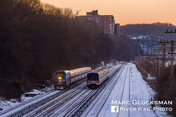 MTA Metro-North Railroad Train 805 MNCW 306  MNCW 212 4001 T MNR 716 MNCW 4070 TRiverdale, Bronx, New York