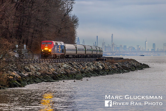 Amtrak 63 69 Combo, AMTK 108 (Phase VI/50th Ann), Dobbs Ferry, New York