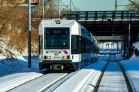 NJT 2039 Hudson-Bergen Light Rail, Bergen Avenue Overpass, Jersey City, New Jersey