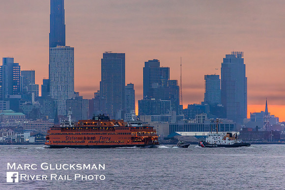 New York Harbor with SI Ferry, NYPD & USCG