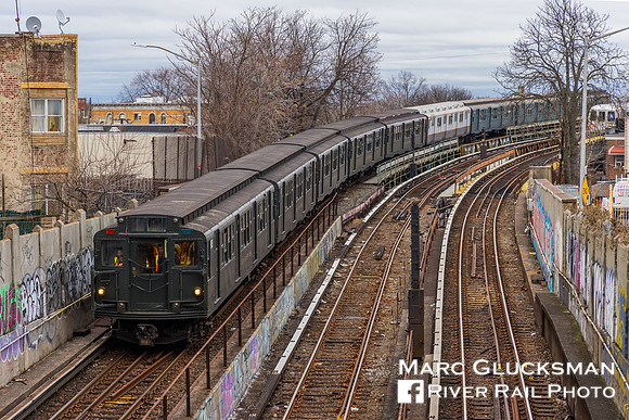 MTA NYCT Subway R-1 103 and R-46, Fulton Street Line, Brooklyn, New York