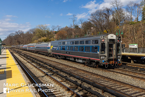 Amtrak 49 Lake Shore Limited, AMTK 10006 "Corridor View", MNR Riverdale, Bronx, New York