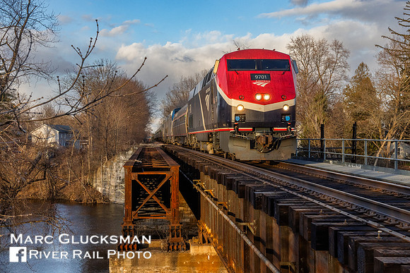 Amtrak 68 AMTK 9701, Hudson River, Fort Edward, New York