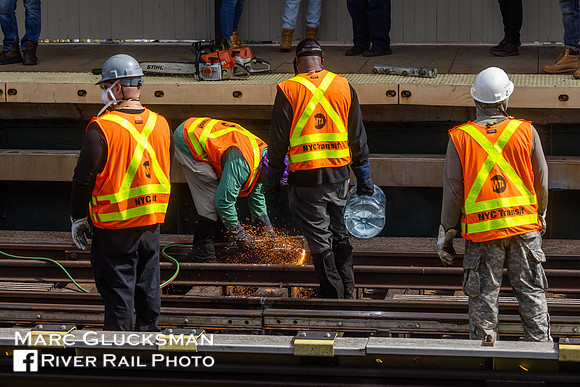 MTA NYCT Subway, C Division, Torch Cutting, Gates Avenue, Brooklyn, New York
