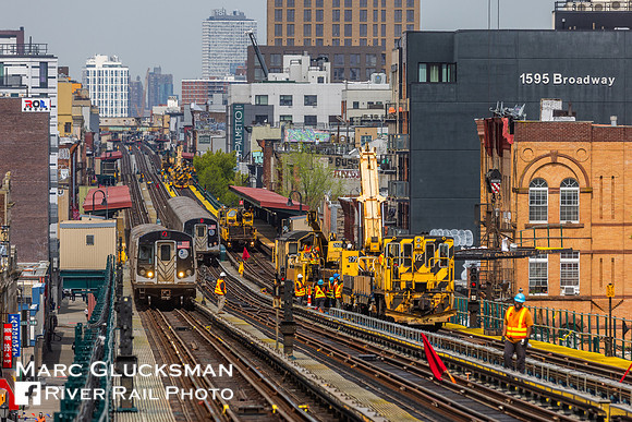 MTA NYCT Subway, C Division. Cranes, Chauncey Street, Brooklyn, New York