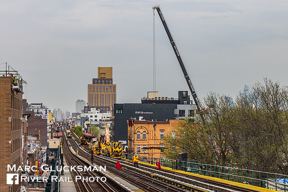 MTA NYCT Subway, C Division. Cranes, Chauncey Street, Brooklyn, New York