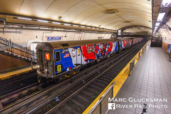 2026 MTA NYCT Subway FIFA Wrap, 1 Line, France (2471-2475) and Senegal (2370-2366), 181 Street