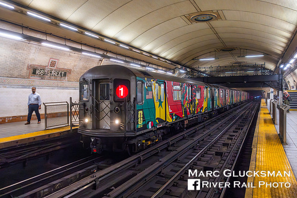 2026 MTA NYCT Subway FIFA Wrap, 1 Line, France (2471-2475) and Senegal (2370-2366), 168 Street