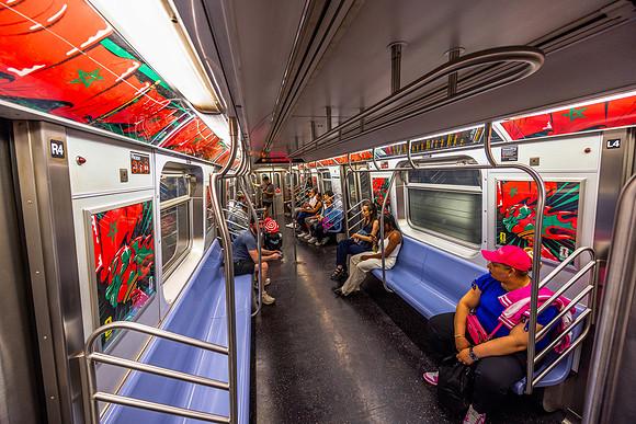 2026 MTA NYCT Subway FIFA Wrap, R Line, Interior