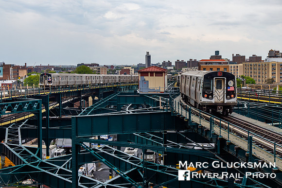 MTA NYCT Subway, L Train In 2 Parts, Broadway Junction, Brooklyn, New York