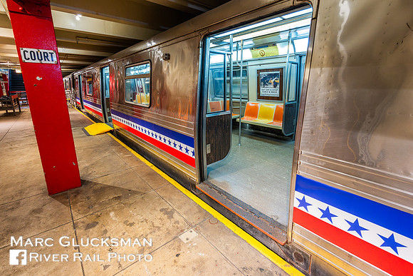 MTA NYCT Subway R-44 5240 with Bicentennial Stripe, Transit Museum, Brooklyn, New York