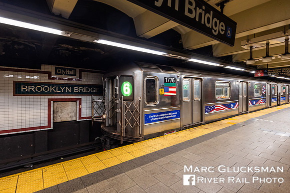 MTA NYCT Subway, Brooklyn Bridge-City Hall, 6 Line, America250, New York, New York