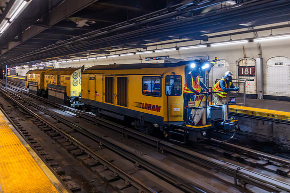 MTA NYCT Subway A Line, Loram Rail Grinder, New York, New York