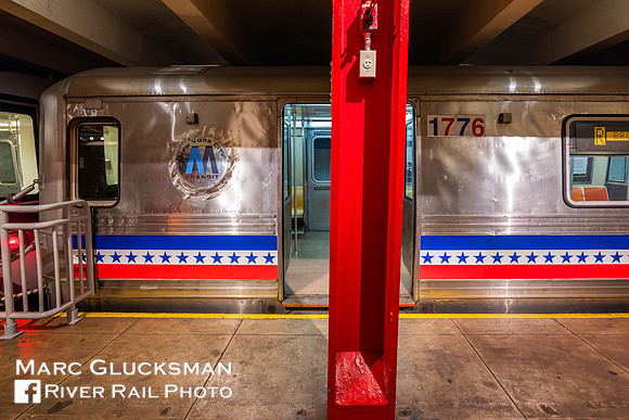 MTA NYCT Subway R-44 5240 with Bicentennial Stripe, Transit Museum, Brooklyn, New York