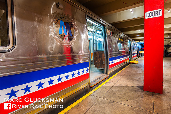 MTA NYCT Subway R-44 5240 with Bicentennial Stripe, Transit Museum, Brooklyn, New York