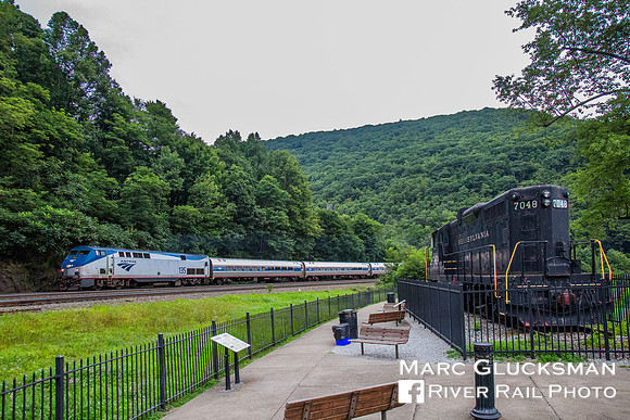 Amtrak 43 AMTK 135 PRR 7048, Horseshoe Curve, Altoona, Pennsylvania