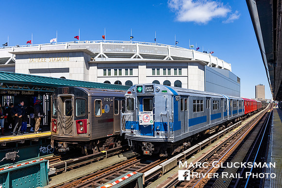 MTA NYCT Subway Transit Museum 9207 and NYCT 1121, Yankee Stadium, Bronx, New York