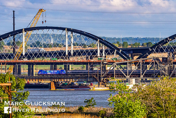 Amtrak 621 (Crayola), Portal Bridge, Kearny, New Jersey