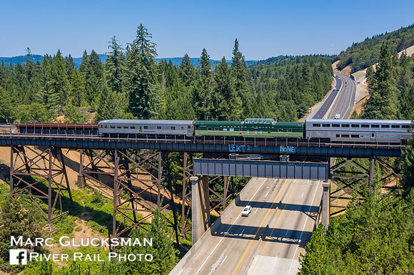 Webb Rail crossing the Long Ravine Trestle new Colfax, California