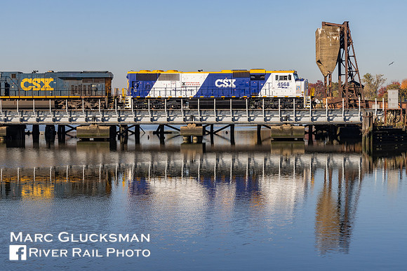 CSX I158, CSXT 4568 (OLS), Overpeck Creek, Ridgefield Park, New Jersey
