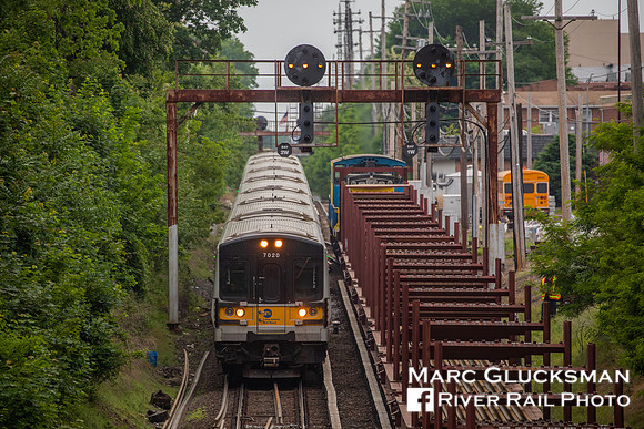 LIRR Rail Train With M7 Passing, Bayside, New York
