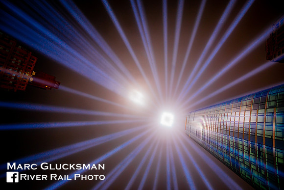 Up Close At The 911 Tribute In Light, New York, New York