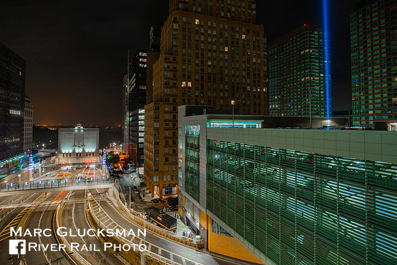 Up Close At The 911 Tribute In Light, New York, New York