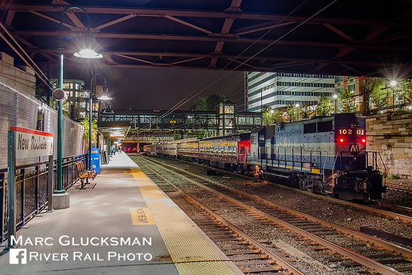 Metro-North Railroad 102 and Webb Rail/WEBX Train, New Rochelle, New York