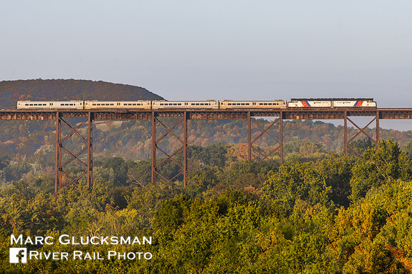 NJT Train 54, NJTR 4119 and 4120, Moodna Viaduct, Salisbury Mills, New York
