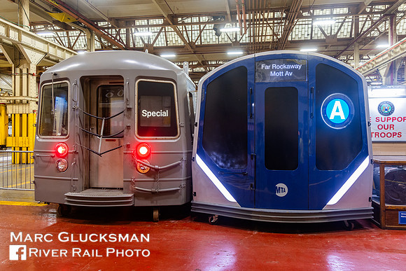 MTA NYCT Subway R68 and R211, "Mock Ups", Coney Island Shops, Brooklyn, New York