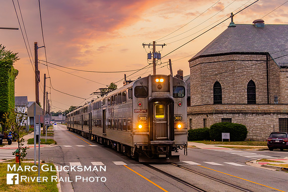 South Shore Line Train 119, NICD 303, Michigan City, Indiana