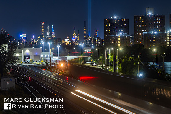 911 Tribute In Light, MTA Metro-North Railroad High Bridge Yard, New York