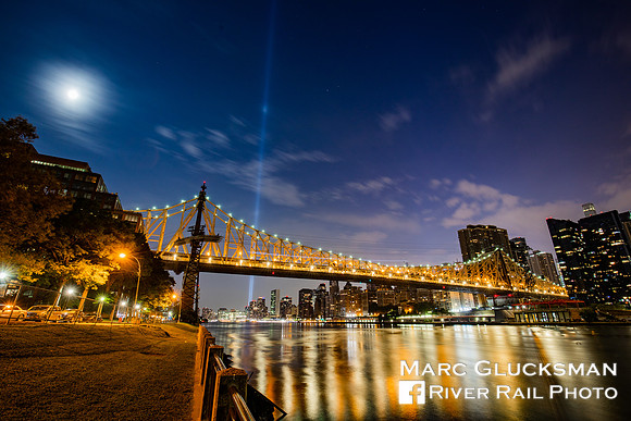 911 Tribute In Light, Queensboro Bridge, New York, New York