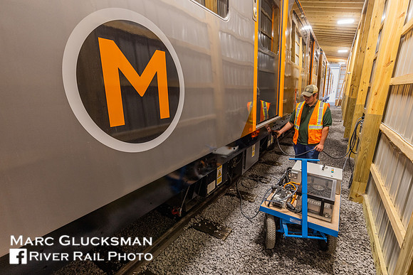 Pop-Up Metro 230002, In Car Barn Being Plugged In, Orbisonia, Pennsylvania