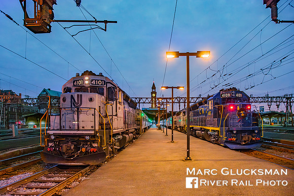 NJ Transit CNJ Railroad 4101 and 4109 Heritage Engine, Hoboken, New Jersey