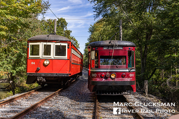 P&W 164 and PST Brill "Master Unit" 80, Electric City Trolley Museum, Scranton, Pennsylvania