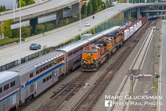 BNSF and Amtrak Coast Starlight/Pacific Parlor, Tacoma, Washington