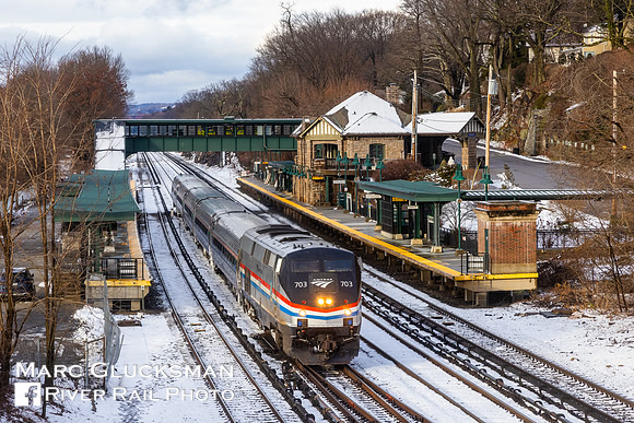 Amtrak 284, AMTK 703, Philipse Manor Station, Sleepy Hollow, New York