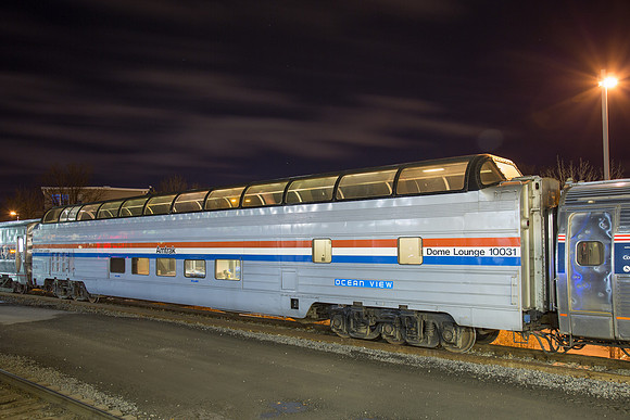Amtrak 10031 "Ocean View" At Night, Albany-Rensselaer, New York
