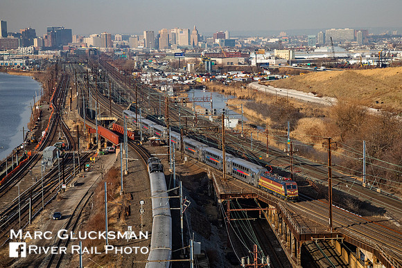 NJ Transit 4636 Pennsylvania Railroad Heritage Engine, Swift Sawtooth, Harrison, New Jersey