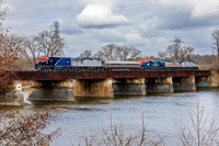 Amtrak Train 864, AMTK 740, Mohawk River, Schenectady, New York